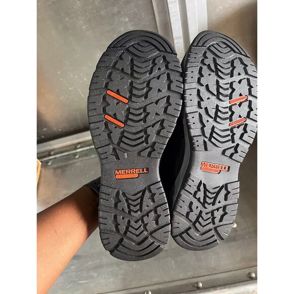 Merrell Women Windoc Steel Toe  Suede waterproof Work  shoes Sz 7.5 Black - Picture 10 of 11